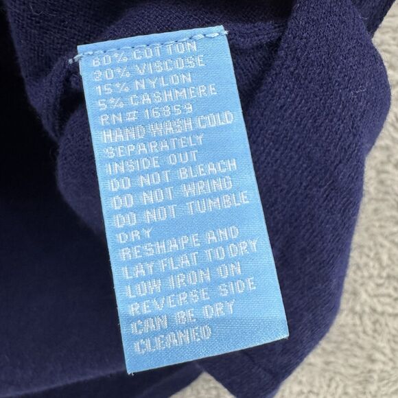 J McLaughlin Top Women S Blue Knit Lightweight Cashmere Blend V-Neck 3/4 Sleeve - Picture 13 of 13